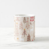 Boho Weihnachtsbaumen mit Monogramm und Name Kaffeetasse (Mittel)