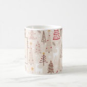 Boho Weihnachtsbaumen mit Monogramm und Name Kaffeetasse (Mittel)