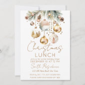 Boho Weihnachtsessen Party schneebedeckte Wasserfa Einladung (Vorderseite)