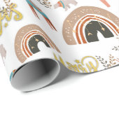 Boho Weihnachtsfeiertag Geschenkpapier (Rolleneckpunkt)