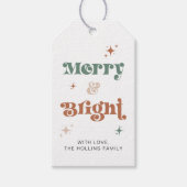 Boho Weihnachtsgeschenk Tag Merry und Helle Holida Geschenkanhänger (Vorderseite)