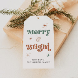 Boho Weihnachtsgeschenk Tag Merry und Helle Holida Geschenkanhänger