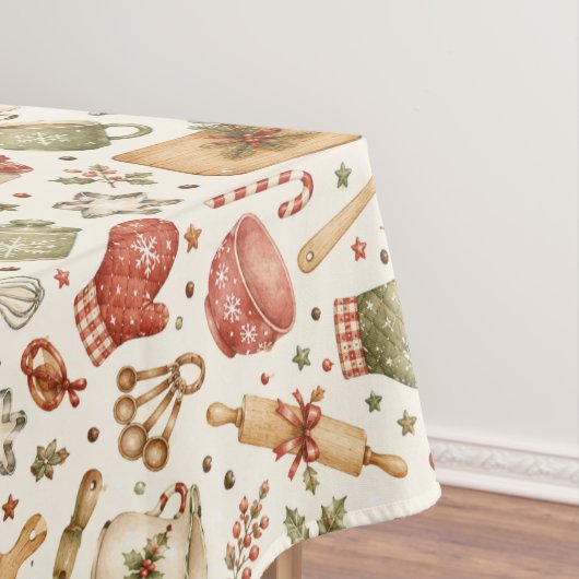 Boho-Weihnachtsküchen-Backsaison-Muster Tischdecke (Beispiel)