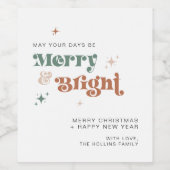 Boho Weihnachtswein Flasche Etikett Getränke Gesch (Einzelnes Label)