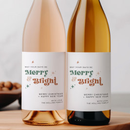 Boho Weihnachtswein Flasche Etikett Getränke Gesch