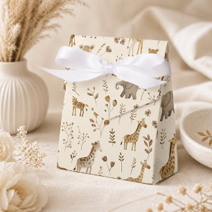 Boho Weiß Beige Dschungeltiere Geschenkschachtel
