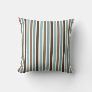 Boho Weiß Blau Braun Geometrische Streifen Kissen