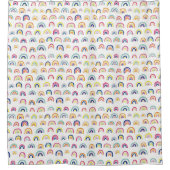 Boho Weiß Multi Regenbogen Duschvorhang (Vorderseite)