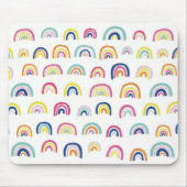 Boho Weiß Multi Regenbogen Mousepad (Vorne)