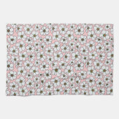 Boho Weiß und Rosa Blumenprint Geschirrtuch (Horizontal)
