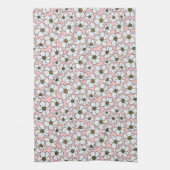 Boho Weiß und Rosa Blumenprint Geschirrtuch (Vertikal)