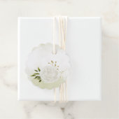 Boho weiße Blume grüne Blätter botanisch Geschenkanhänger (Beispiel)