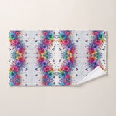 Boho Weiße Blumen Regenbogen Badhandtuch Set (Handtuch)