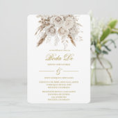Boho-Weiße Hochzeitseinladung Einladung (Stehend Vorderseite)