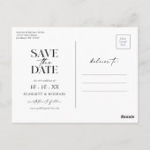 Boho Weiße Save The Date Postkarte (Rückseite)