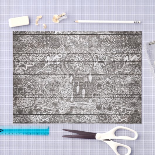 Boho weißes rustikales dreamcatcher seidenpapier (Handwerk)