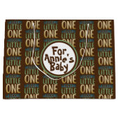 Boho "Welcome Little One" Babydusche Große Geschenktüte (Vorderseite)