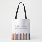 Boho Weltbest Teacher Crayon Tote Bag Tasche (Vorderseite)