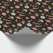 Boho Weltraummuster Geschenkpapier (Ecke)