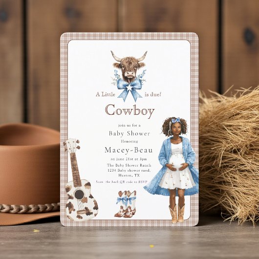 Boho Western Baby Showmaschine Qr-Code einladen Einladung