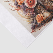 Boho Western Boots Floral Bouquet für Decoupage Seidenpapier (Ausschnitt)