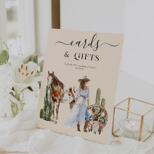 Boho Western Brautparty Karten und Geschenke Sockelschild