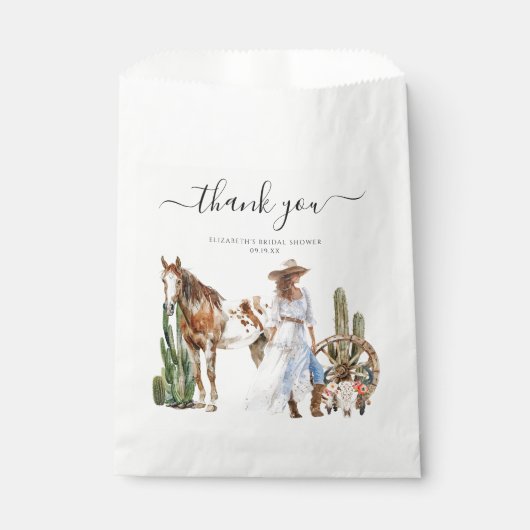 Boho Western Brautparty | Vielen Dank Geschenktütchen (Vorderseite)