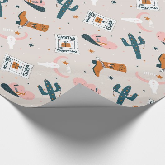 Boho Western Christmas - Beige Geschenkpapier (Ecke)