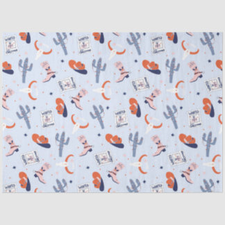 Boho Western Christmas - Blue Seidenpapier