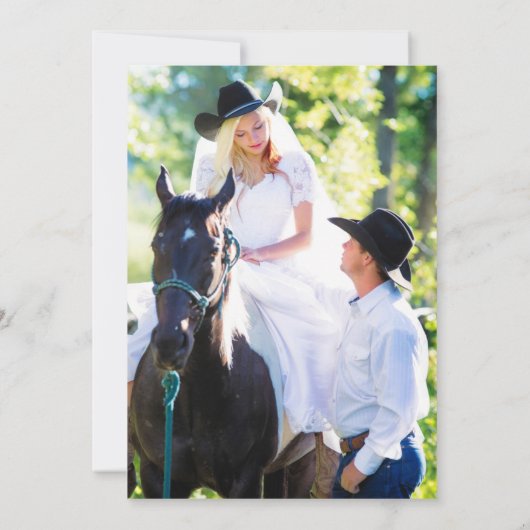 Boho Western Cow Skull Rustikale Hochzeit Einladung (Rückseite)