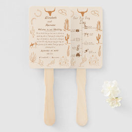 Boho Western Cowboy Illustration Events Timeline Fächer