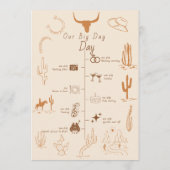 Boho Western Cowboy Illustration Events Timeline Programm (Rückseite)