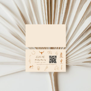 Boho Western Cowboy Illustration Hochzeit Scan mic Begleitkarte