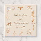 Boho Western Cowboy Illustration Wedding Geschenkanhänger (Vorderseite)