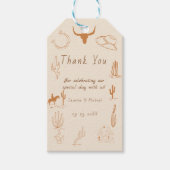 Boho Western Cowboy Illustration Wedding Geschenkanhänger (Vorderseite)