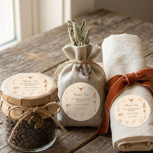 Boho Western Cowboy Illustration Wedding Quadratischer Aufkleber