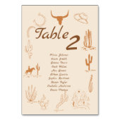 Boho Western Cowboy Illustration Wedding Tischnummer (Vorderseite)