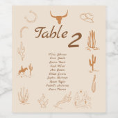 Boho Western Cowboy Illustration Wedding Weinetikett (Einzelnes Label)