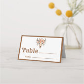 Boho Western Cowboy Monogram Reise Thema Hochzeit Platzkarte (Vorderseite)