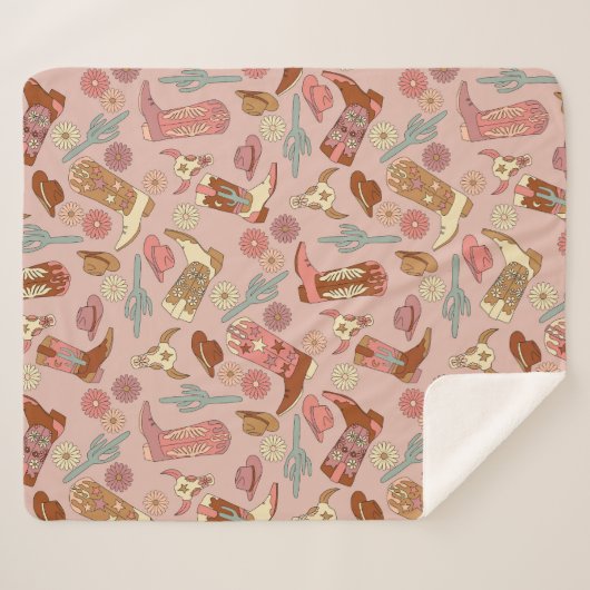 Boho Western Cowgirl Boots Sherpadecke (Vorderseite (Horizontal))