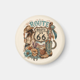 Boho Western Cowgirl Mother Road Andenken Magnet
