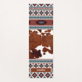 Boho Western Cowhide Name Yogamatte (Vorderseite)
