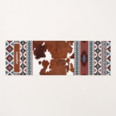 Boho Western Cowhide Name Yogamatte (Vorderseite (Horizontal))