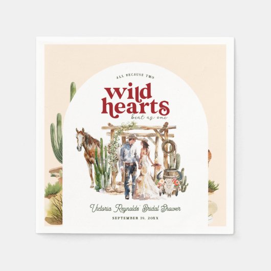 Boho Western Desert | BRAUTPARTY Serviette (Vorderseite)