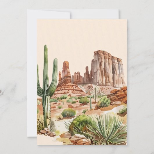 Boho Western Desert | Einladung zur Brautdusche (Rückseite)