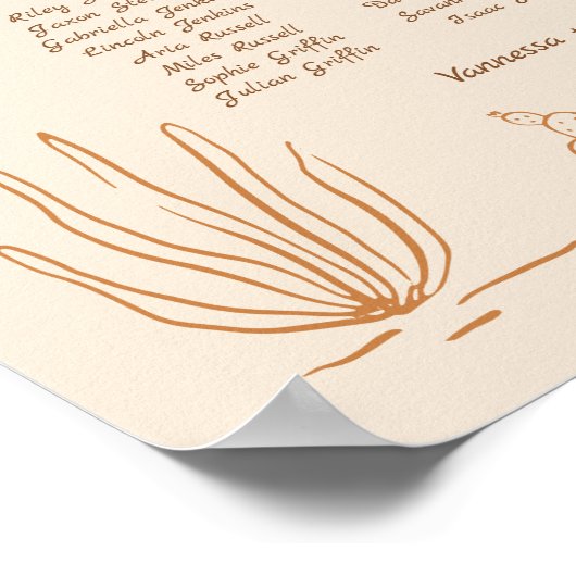 Boho Western Favorite People Wedding Chart Poster (Ecke)