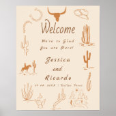 Boho Western Favorite People Wedding Chart Poster (Vorne)