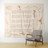Boho Western Favorite People Wedding Seating chart Wandteppich (Beispiel (Horizontal))