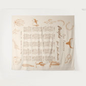 Boho Western Favorite People Wedding Seating chart Wandteppich (Vorderseite (Horizontal))