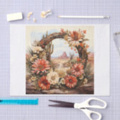 Boho Western Floral Wreath Bouquet für Decoupage Seidenpapier (Handwerk)